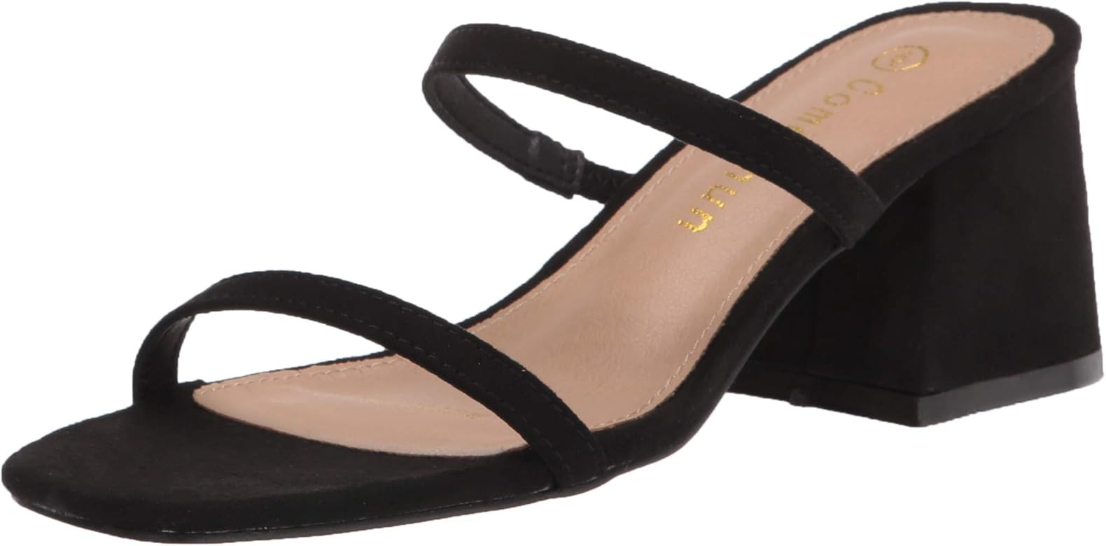 ComeShun Women Low Block Heels Mules Open Toe Ankle Strap Sandals Square Toe Pumps | Amazon (US)