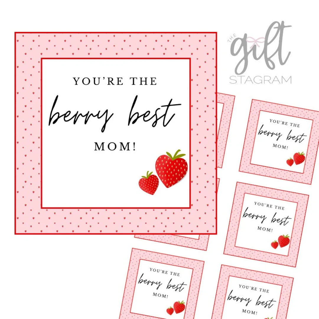 Berry Best Mom Gift Tag DIGITAL DOWNLOAD Happy Mother's Day Gift Tag Mother's Day Gift Ideas 3x3 ... | Etsy (US)
