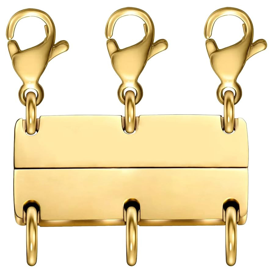 OHINGLT Layered Necklace Clasp 18K Gold and Silver Necklace Separator for Layering, Multiple Jewe... | Amazon (US)