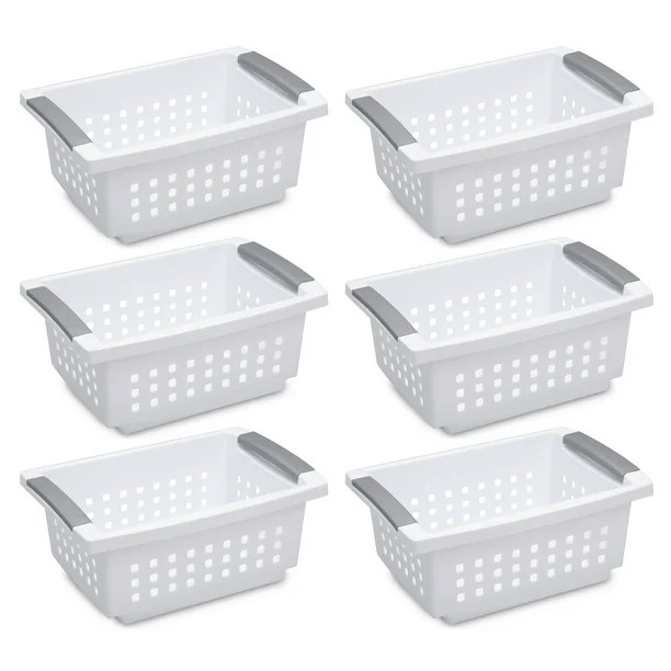 Sterilite Small Stacking Basket White Case of 6 | Walmart (US)