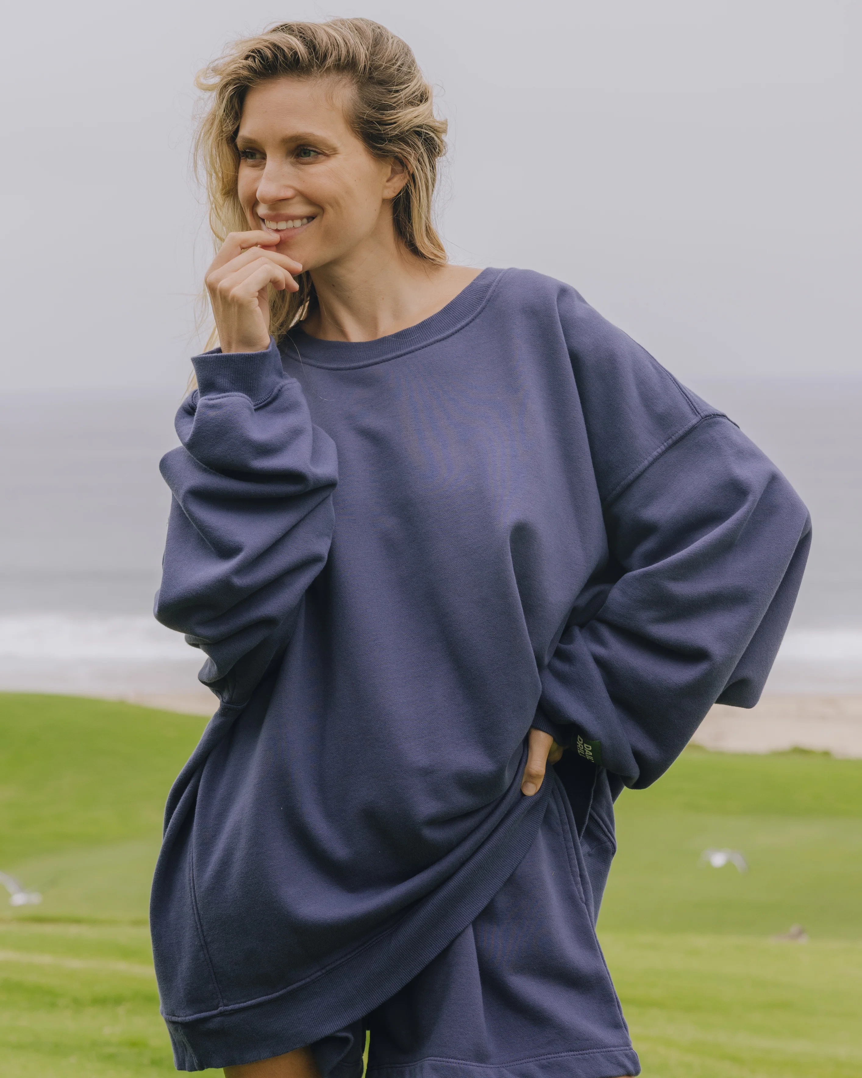 Unisex Oversized Crew - Navy | Daily Drills LLC