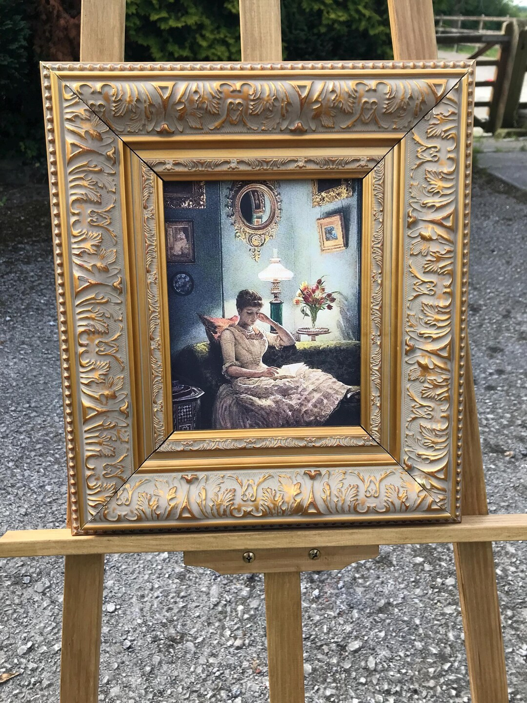 SALE SECONDS , Very Heavy, Baroque Wood Frame and Oil Print on Canvas - Lady Lamp - RRP 149.00 No... | Etsy (US)