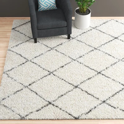 Asine Geometric White Area Rug | Wayfair North America