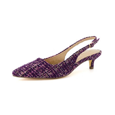 CUSHIONAIRE Women's Buzz Kitten Heel Sling Back Dress Shoe +Memory Foam Purple 10 | Target