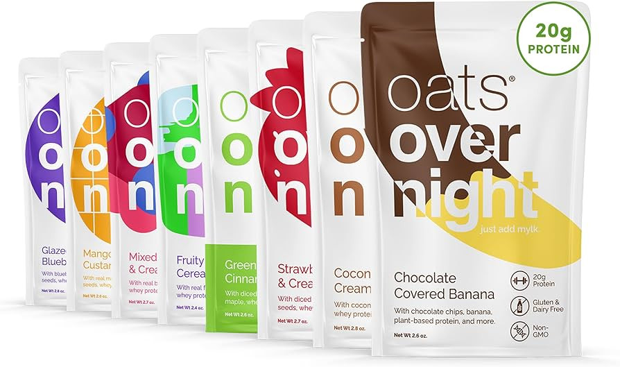 Oats Overnight Fruit Variety Pack - High Protein, High Fiber Breakfast Protein Shake - Gluten Fre... | Amazon (US)