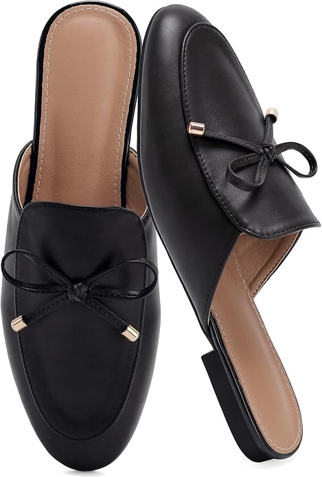 Womens Mules Slingback Flats: Comfortable Closed Toe Slip On Backless Loafers Dressy Ladies Shoes... | Amazon (US)
