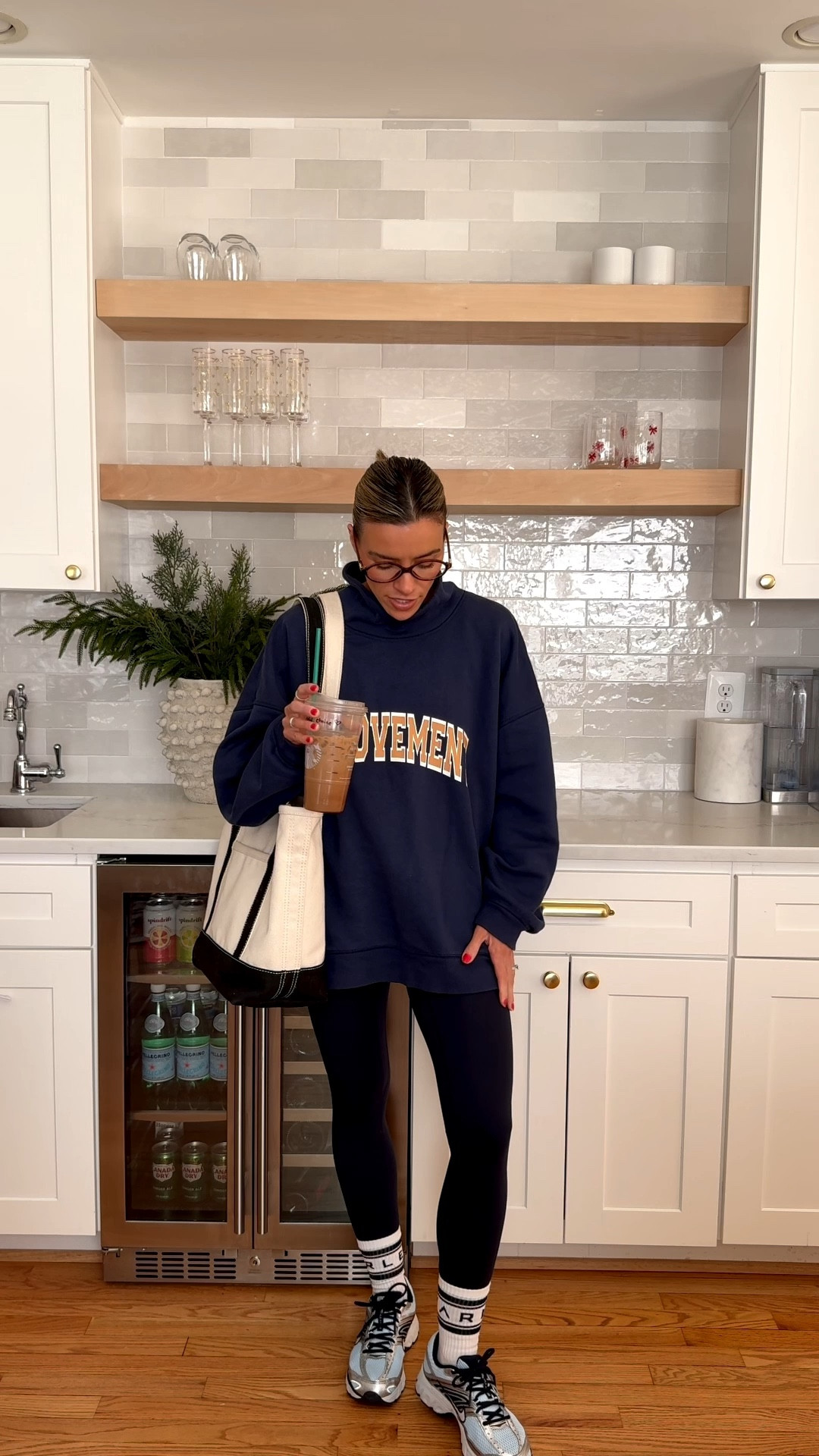 Small sweatshirt 
XS leggings 

#LTKmomlife #LTKootd