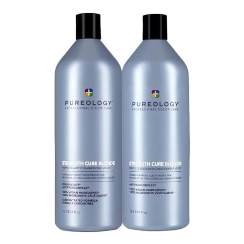 Pureology Strength Cure Blonde Purple Shampoo & Conditioner Set - For Blonde & Lightened Color-Treated Hair | Amazon (US)