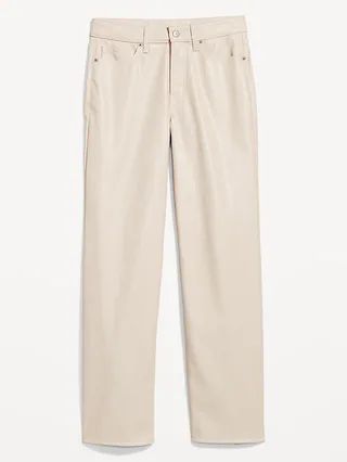 High-Waisted OG Loose Faux-Leather Pants for Women | Old Navy (CA)