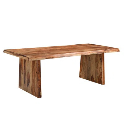 86" Brown Wood Double Pedestal Live Edge Dining Table | Wayfair North America
