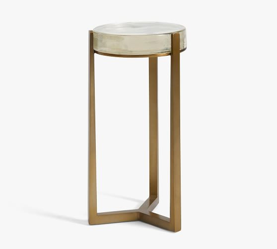 Cori Round Recycled Glass Accent Table (10") | Pottery Barn (US)