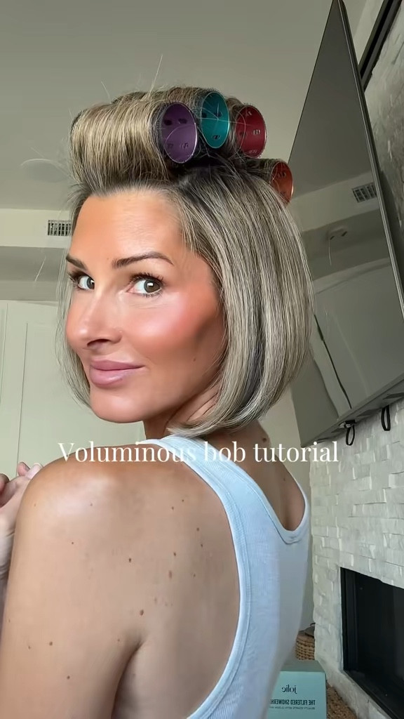 Adding volume to my bob using
T3Micro to blow dry and curl. Rollers by DomDomHair add extra volume to the root!! #bob #shorthair #volumehair #hairstyle #shorthairstyles

#LTKOver40 #LTKBeauty #LTKgrwm