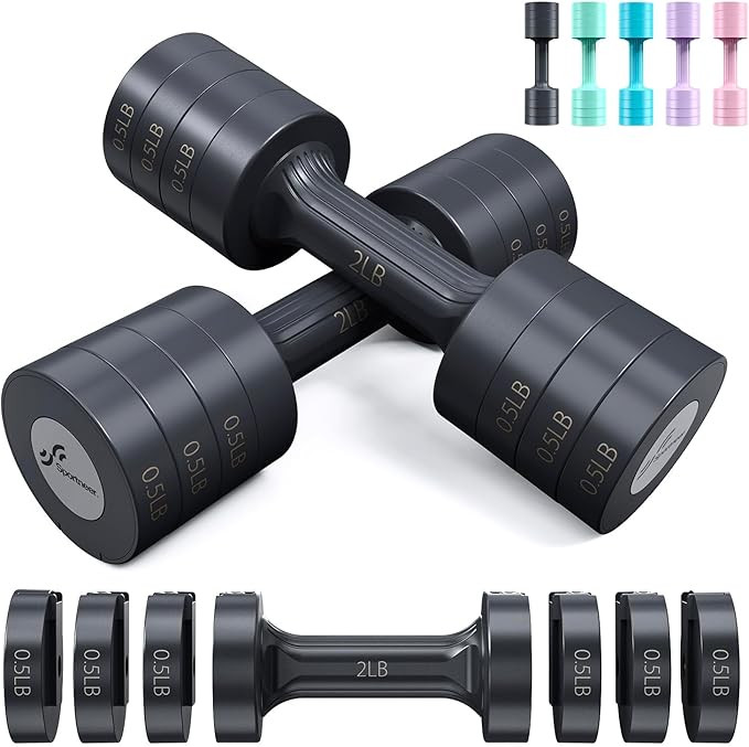 Adjustable Dumbbells Hand Weights Set: Sportneer 5 lb Dumbbells Set of 2 Each 2lb 3lb 4lb 5lb Fre... | Amazon (US)