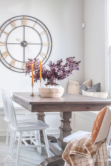 FALL | give me all the purple and orange 🧡 mixing them in with some neutral tans and grays is the perfect combo for fall!
•
Shop my fall breakfast nook by clicking the link in my bio or by following me in the @shop.ltk app!
•
•
•
•
 #homestyling #homedecorinspo #homedecorideas #homeideas #homedecorblog #housedecoration #homedecoration #homedecorating #falldecor #falldecoration #fallvibes #falldecorations #fallmood #fallstyle #falldecoratingideas #falldecorideas #fall2022 #afloral #targetstyle #betterhomesandgardens #magnoliahome #breakfastnook #breakfastroom #informaldining #myhouseandhome #howihome #

#LTKSeasonal #LTKhome