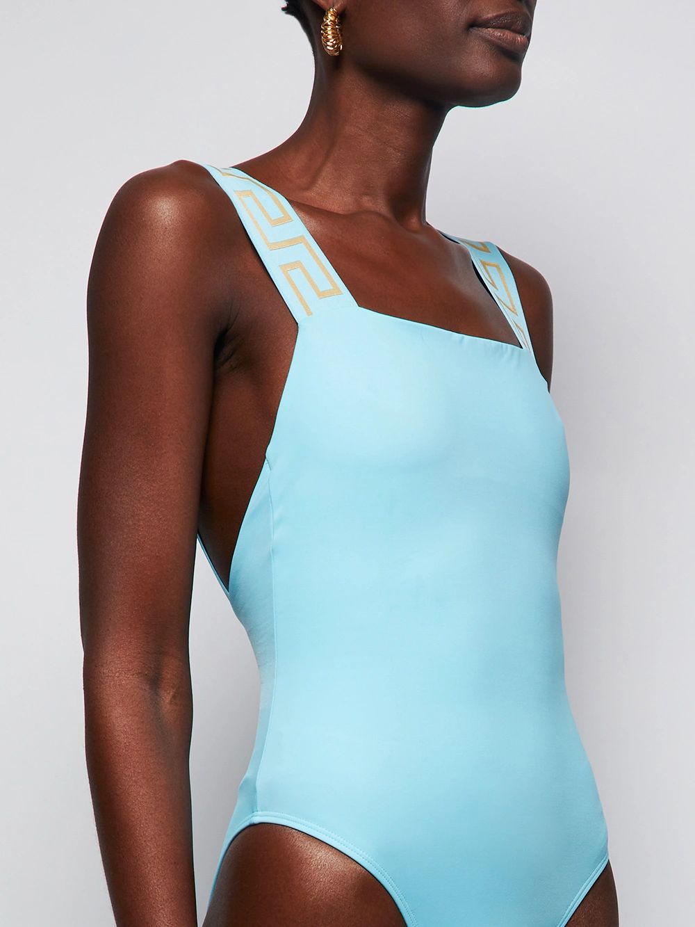 Greca Trim Swimsuit Light Blue | The Webster