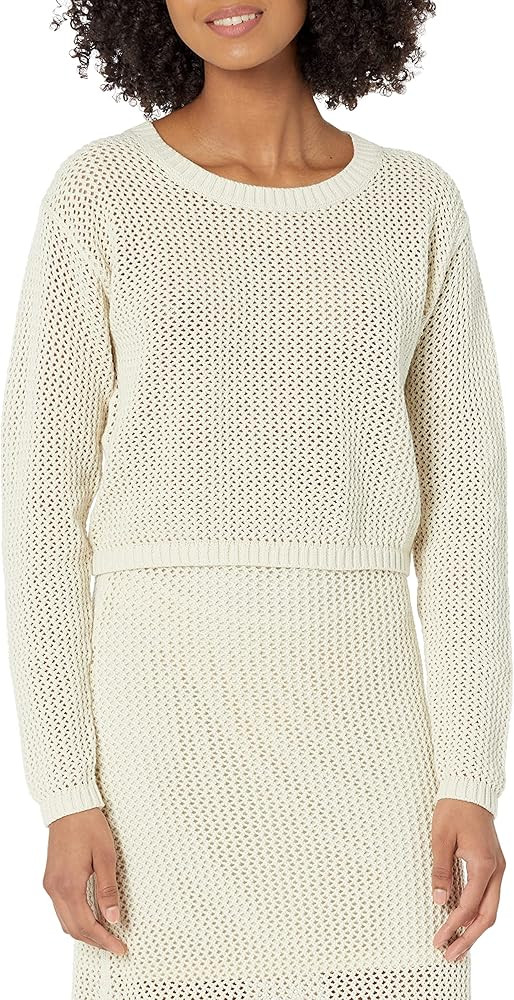 The Drop Women's Asher Long Sleeve Cropped Crochet Top | Amazon (US)