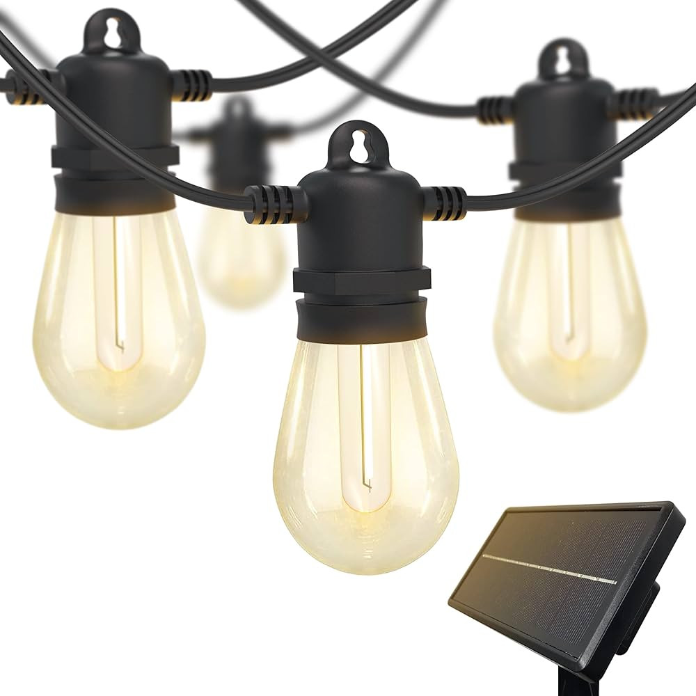SUNTHIN 48ft Solar String Light Outdoor, USB Rechargeable Patio Solar Outdoor Lights with Waterpr... | Amazon (US)
