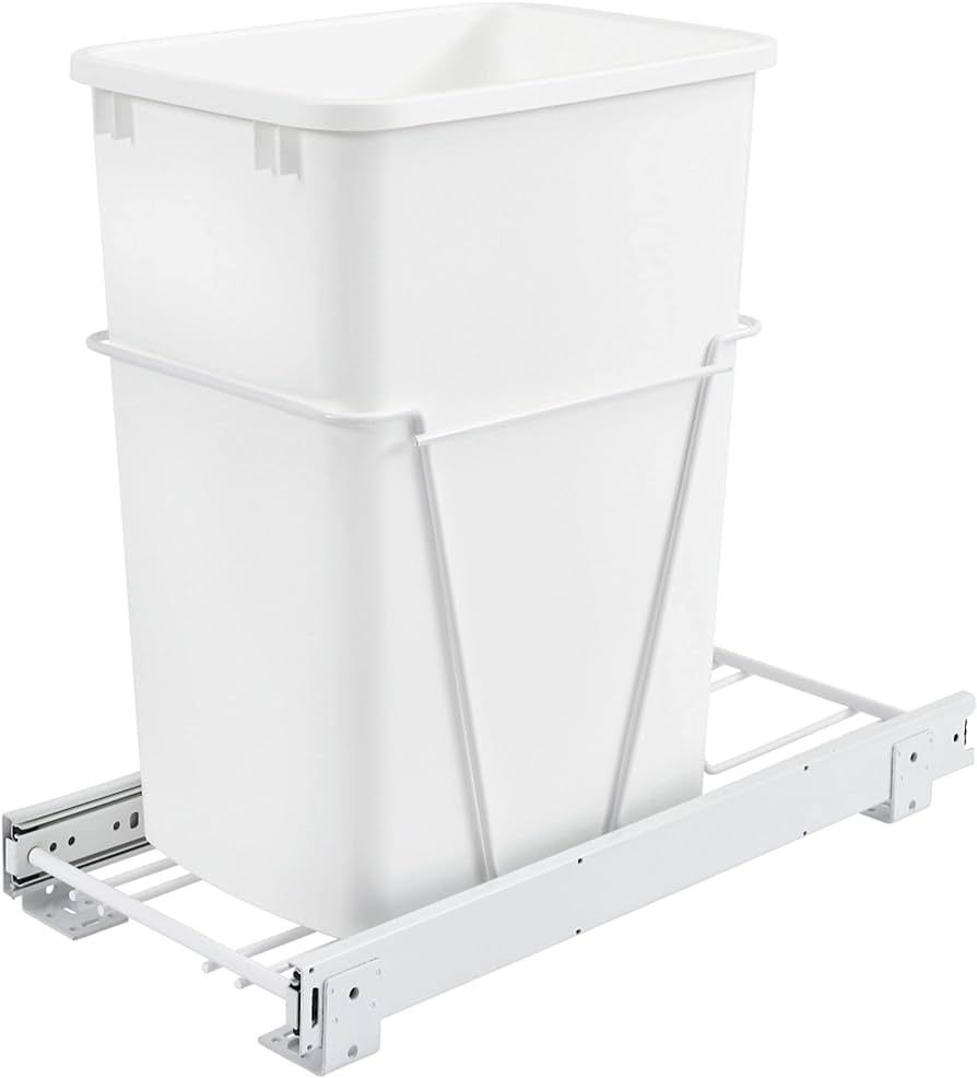 Rev-A-Shelf RV-12PB Single 35 Quart Pull-Out Kitchen Cabinet Waste Bin Container Garbage Trash Ca... | Amazon (US)