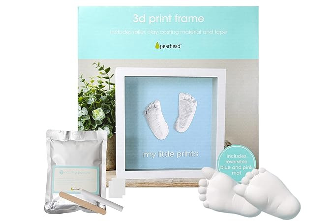 Pearhead Baby Hand Casting Kit and Foot Casting Kit, Newborn Casting Kit and Baby Frame, Baby Gir... | Amazon (US)