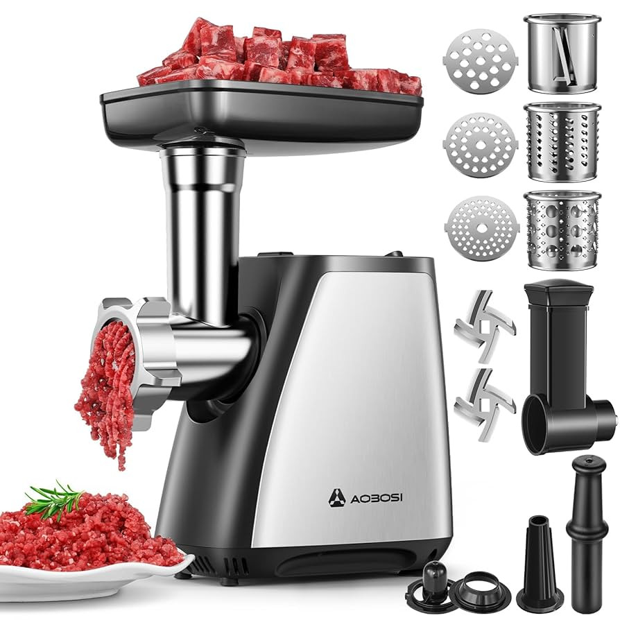 AAOBOSI Meat Grinder, 4-In-1 Meat Grinder Electric [2800W Max] with 3 Slice, Shred Blades,2 Blade... | Amazon (US)