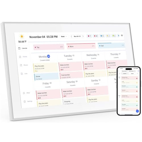Digital Calendar: 15.6 Inch Smart Digital Calendar Planner & Chore Chart, IPS FHD 1920x1080 Touchscreen Display for Family Schedules, Wall Mount Included - Share Photos & Videos via APP from Anywhere | Amazon (US)