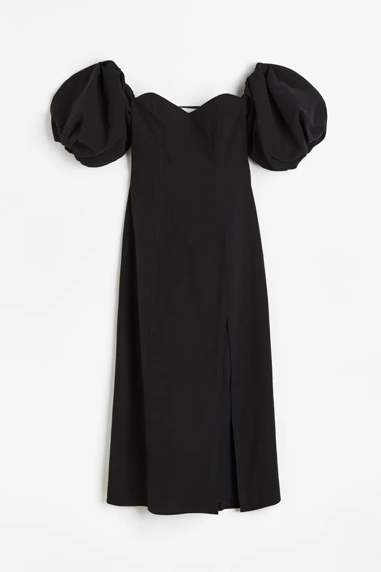 Off-the-shoulder Puff-sleeved Dress | H&M (US)