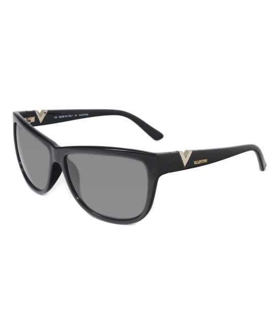 Valentino Sunglasses Grey - Black Cutout Wrap-Around Sunglasses | Zulily