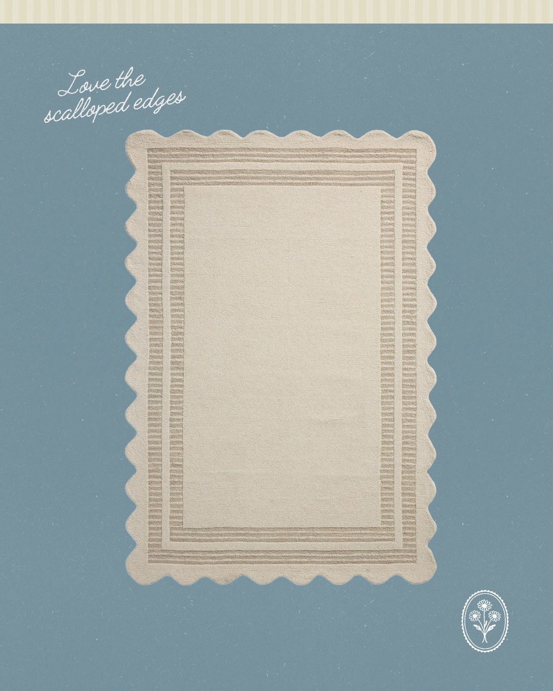 Scalloped rug, nursery decor, neutral rug 

#LTKHome #LTKKids #LTKStyleTip