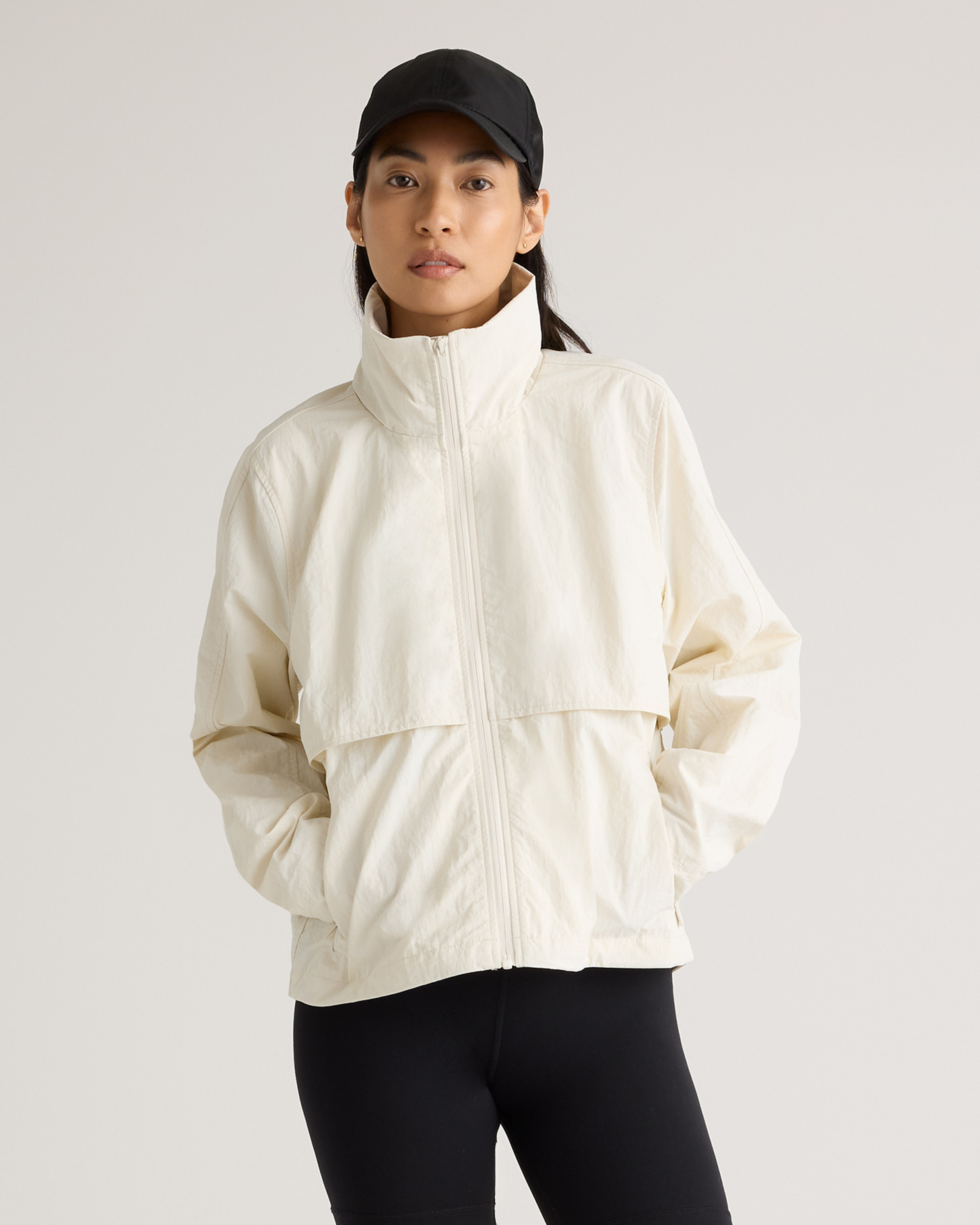 Quince | Women's Water Repellent Windbreaker Jacket in Tofu, Size Medium, Nylon | Quince