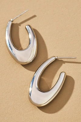 Thick Oblong Hoop Earrings | Anthropologie (US)
