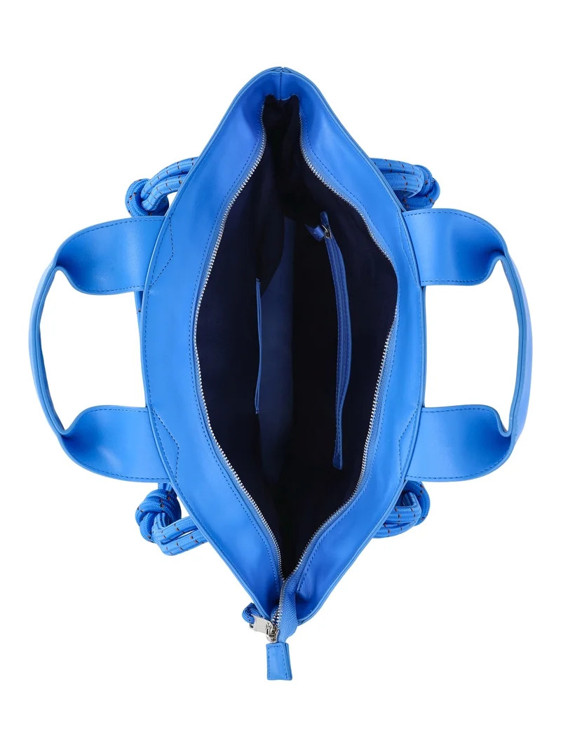 Free Assembly Women's Canvas Tote Bag, Navy/Blue | Walmart (US)