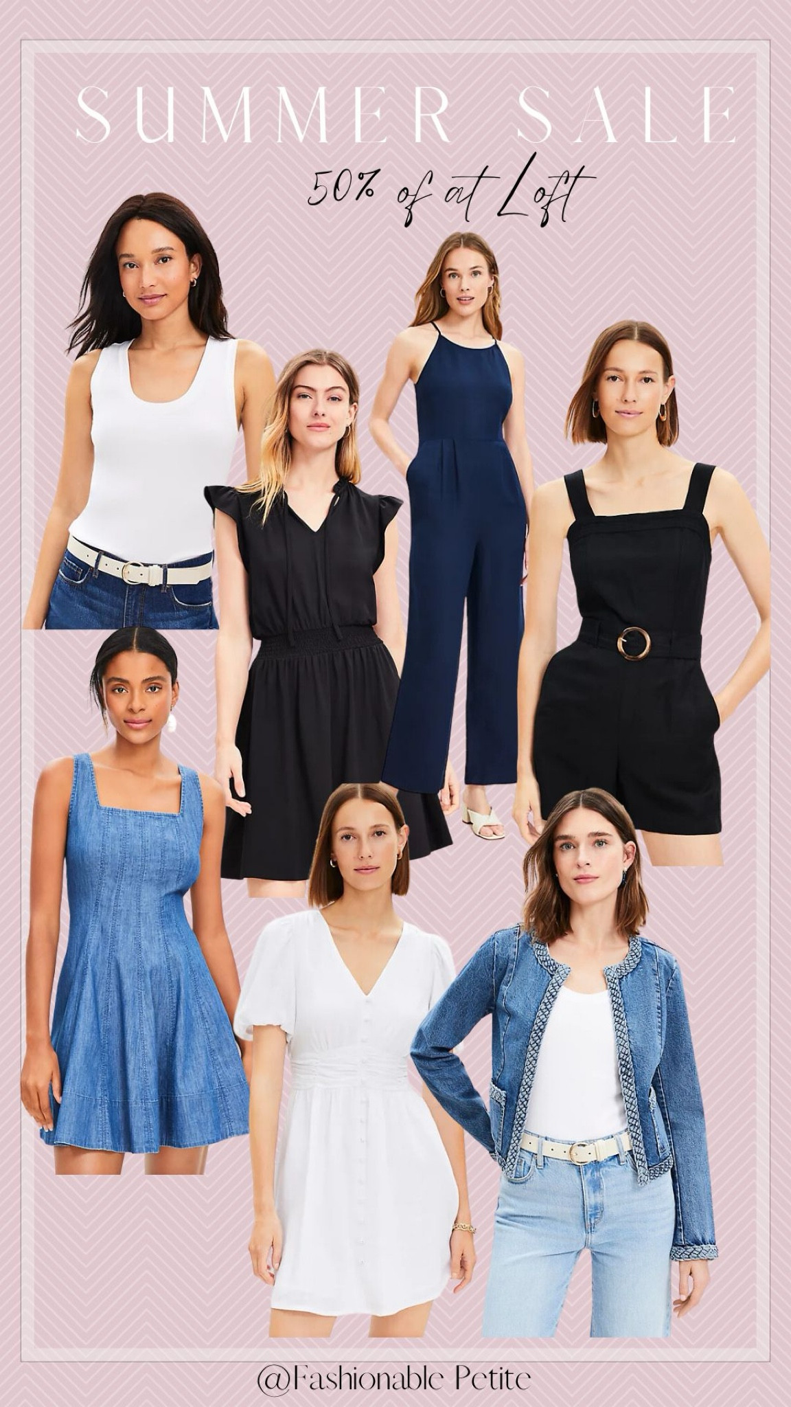 Loft summer sale. 50% off! I love the denim dress for the 4th of July.

Summer outfit. Summer style. White dress. July 4th. 

#LTKSaleAlert