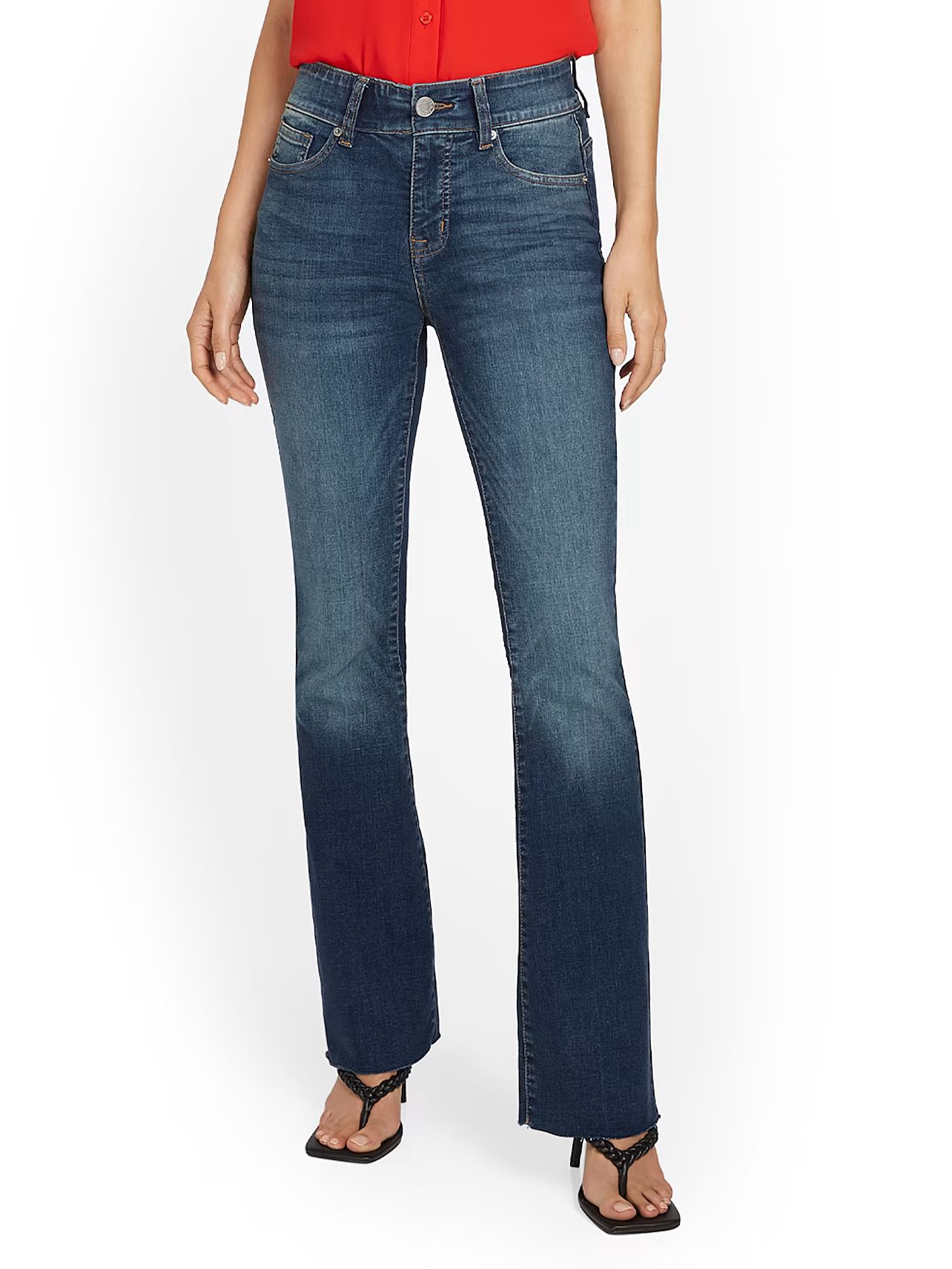 Curvy High-Waisted Bootcut Jeans - Medium Wash - New York & Company | New York & Company
