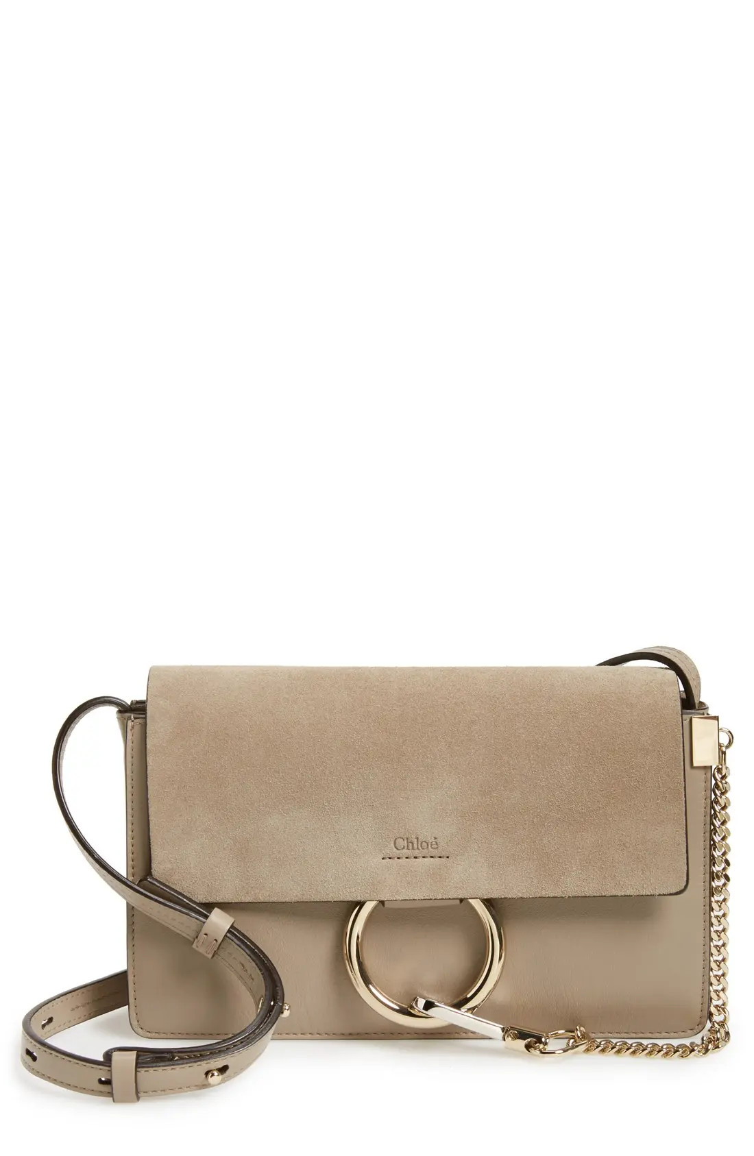 Chloe Small Faye Leather Crossbody Bag - Grey | Nordstrom