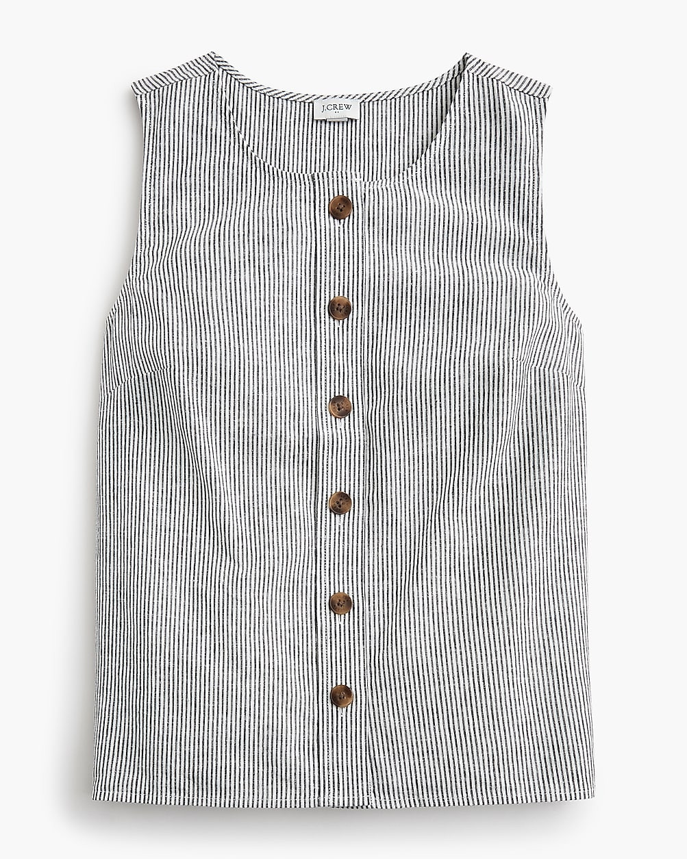 Striped linen-blend button-front shell | J.Crew Factory