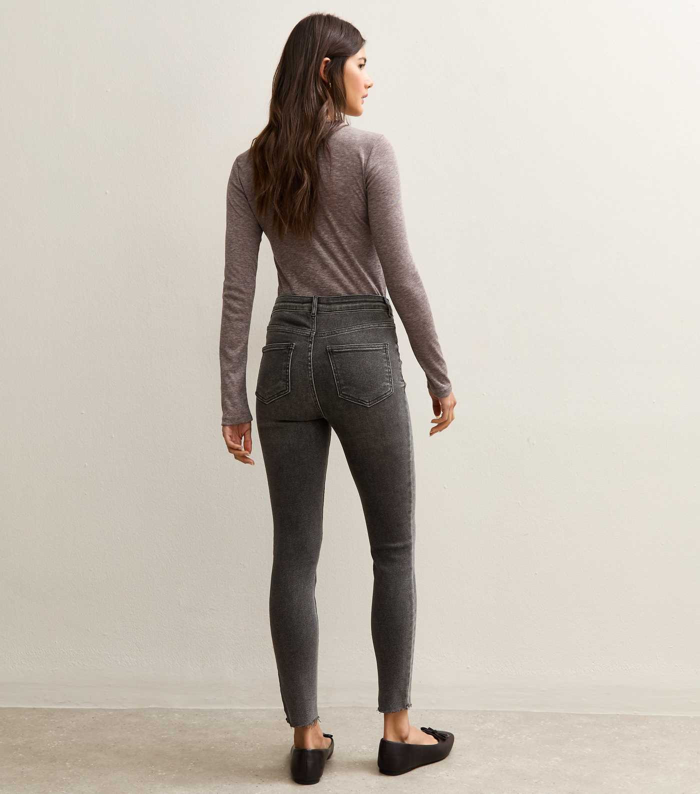 Grey Hallie Disco Frayed Hem Super Skinny Jeans  | New Look | New Look (UK)