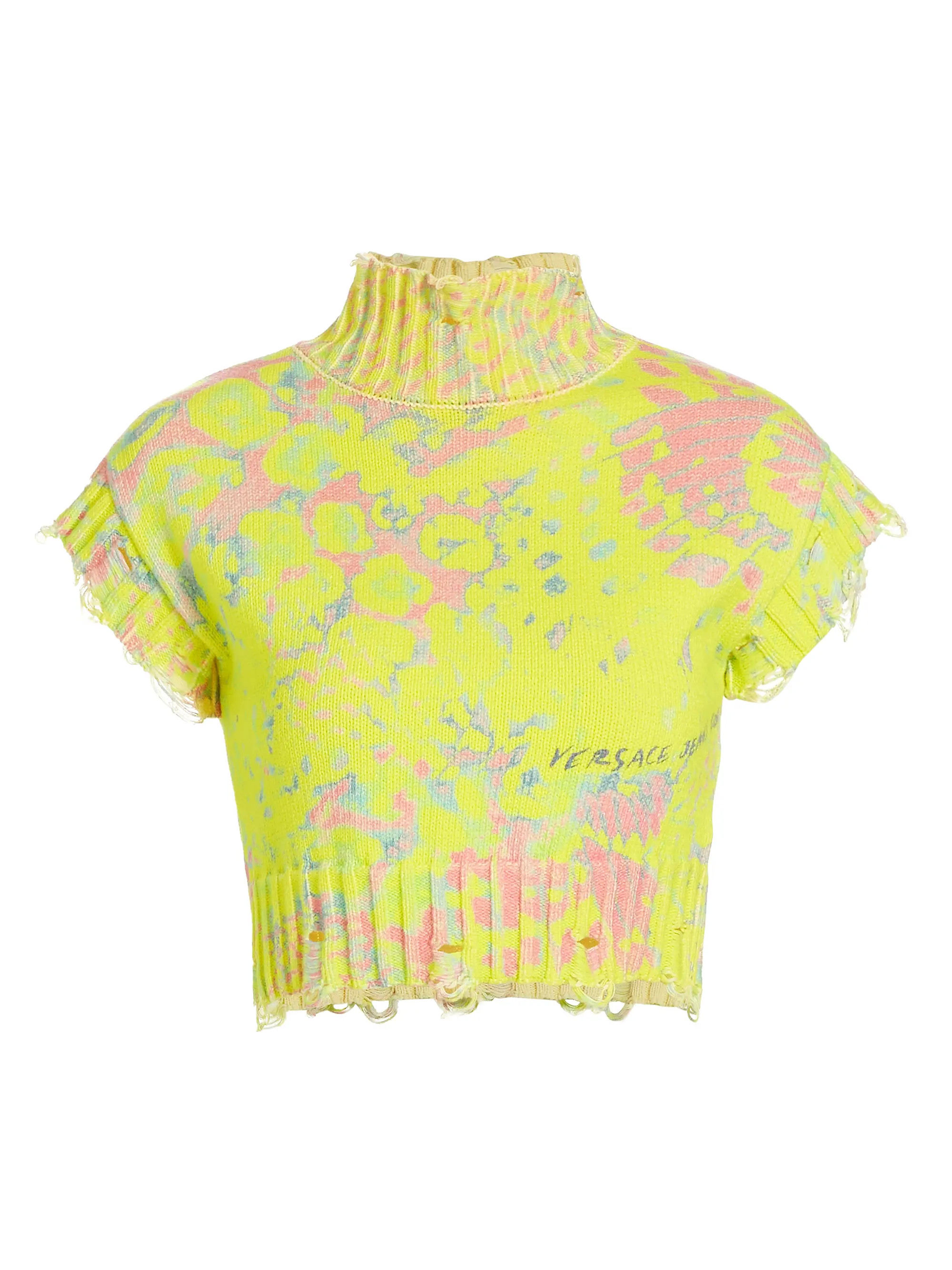 Printed Cotton Knit Crop Sweater | Saks Fifth Avenue