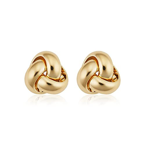 18k Yellow Gold Love Knot Stud Earrings | Minimalist Jewelry for Women | Amazon (US)