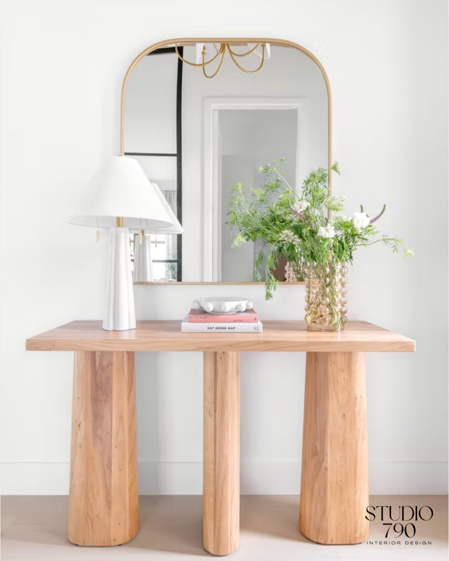 A foyer moment 🤍 Warm woods, soft textures & sculptural details. Shop the room! 

 #LTKSeasonal #LTKHome #LTKSaleAlert