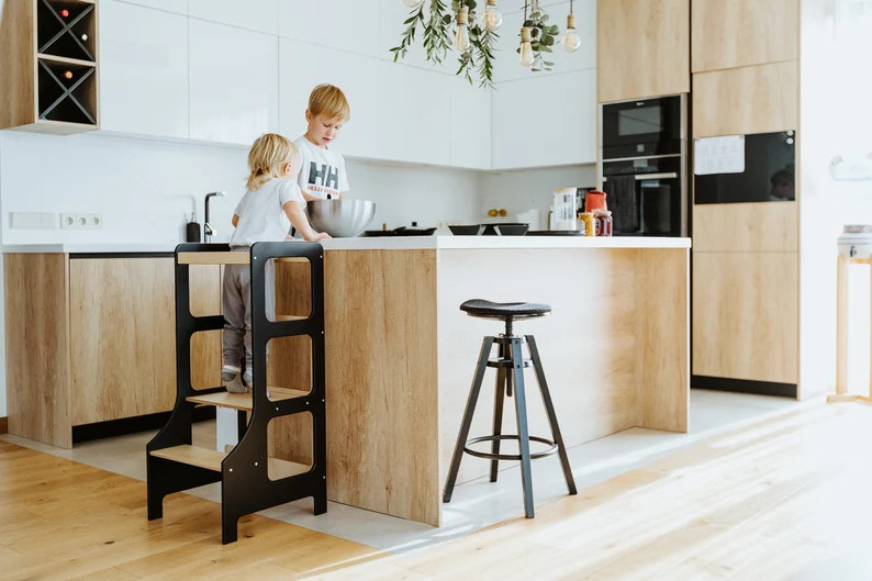 Kitchen Tower Montessori Helper Tower Toddler Stool Kid - Etsy | Etsy (US)