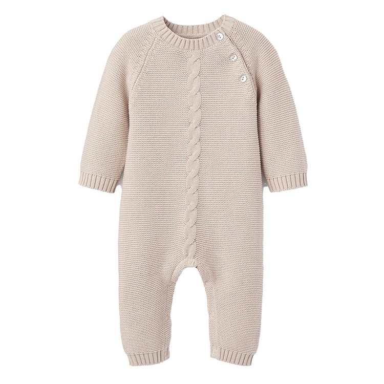 Cable Garter Knit Jumpsuit, Taupe | SpearmintLOVE