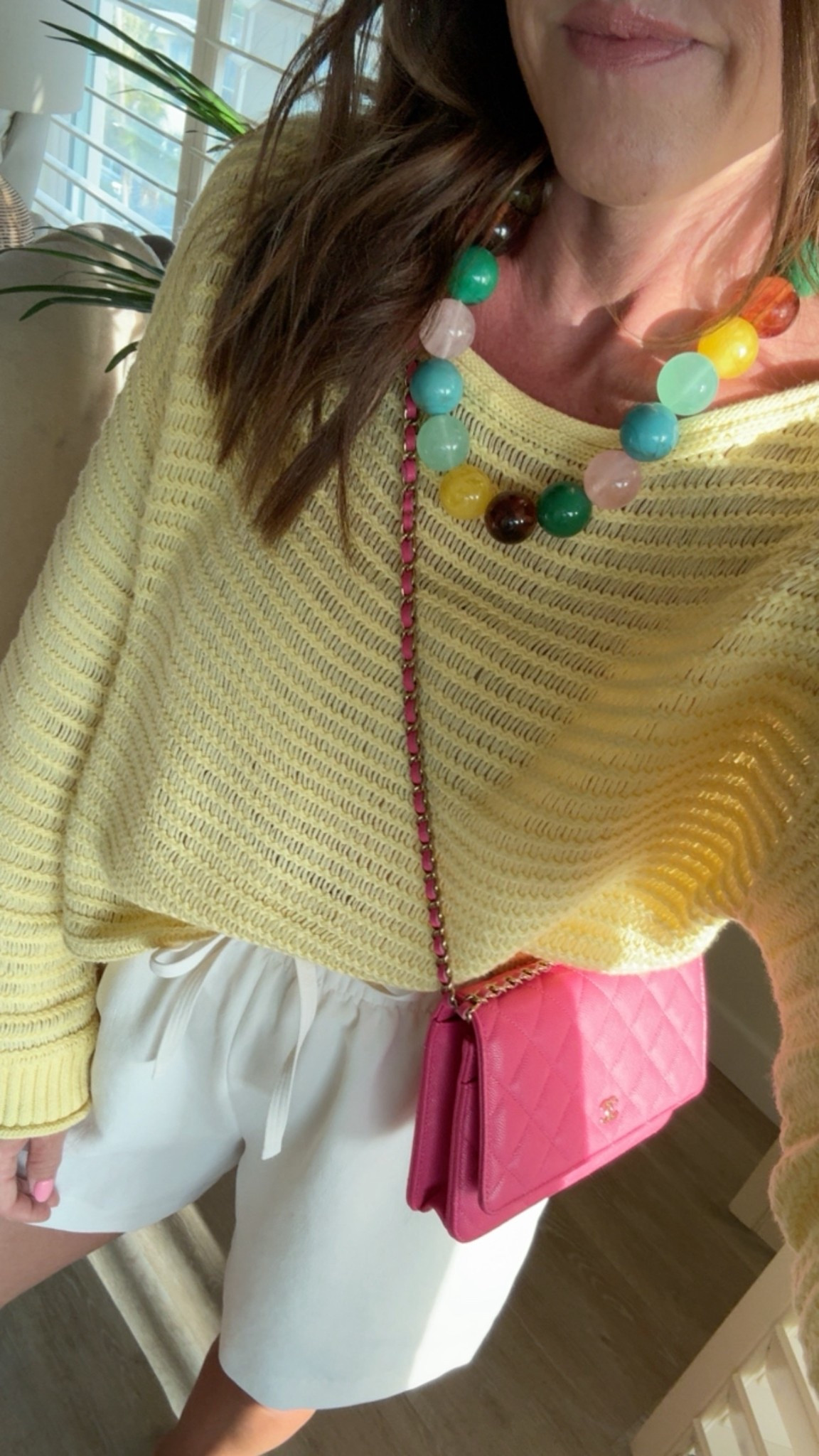 No filter needed with this pretty color mix. Grab this yellow sweater - you’ll love it!
XS
Small in shorts 
Vivrelle - code: TWOPEAS for first month free 

#LTKOver40 #LTKgrwm #LTKmomlife