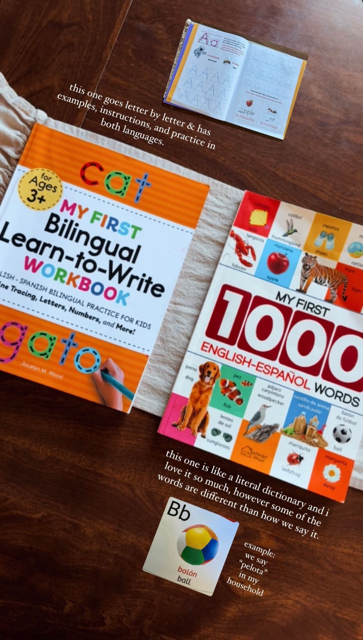 bilingual learn to write is emilio’s fav “educational style” book we have for bilingual homeschool 📚