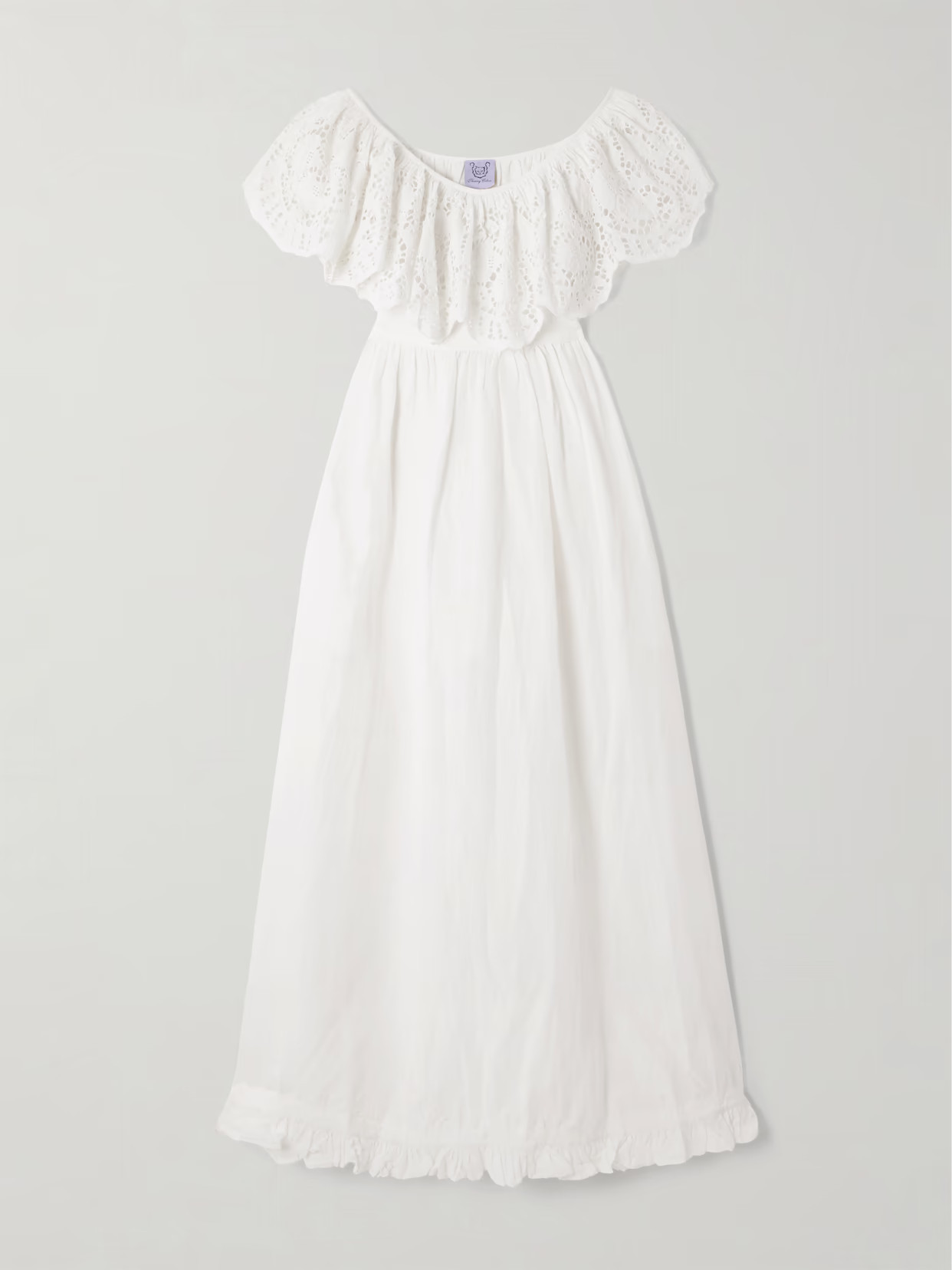 Thierry Colson - Milos Ruffled Broderie Anglaise Linen And Cotton-blend Maxi Dress - Off-white | NET-A-PORTER (US)