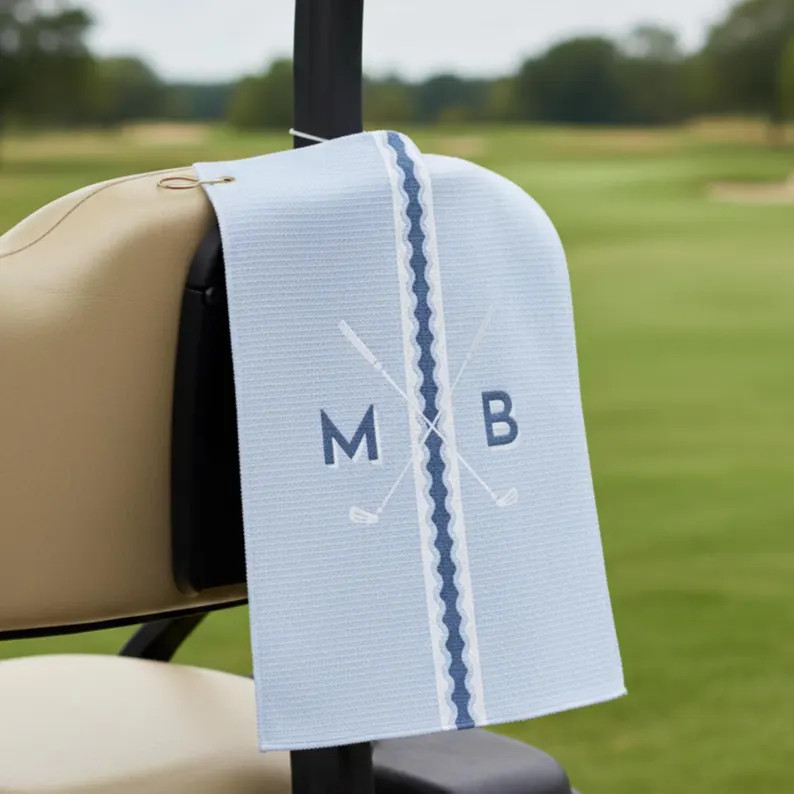 Personalized Golf Towel Monogrammed Blue Golfing Accessory Customized Golf Lovers Gift for Him Bl... | Etsy (Global)