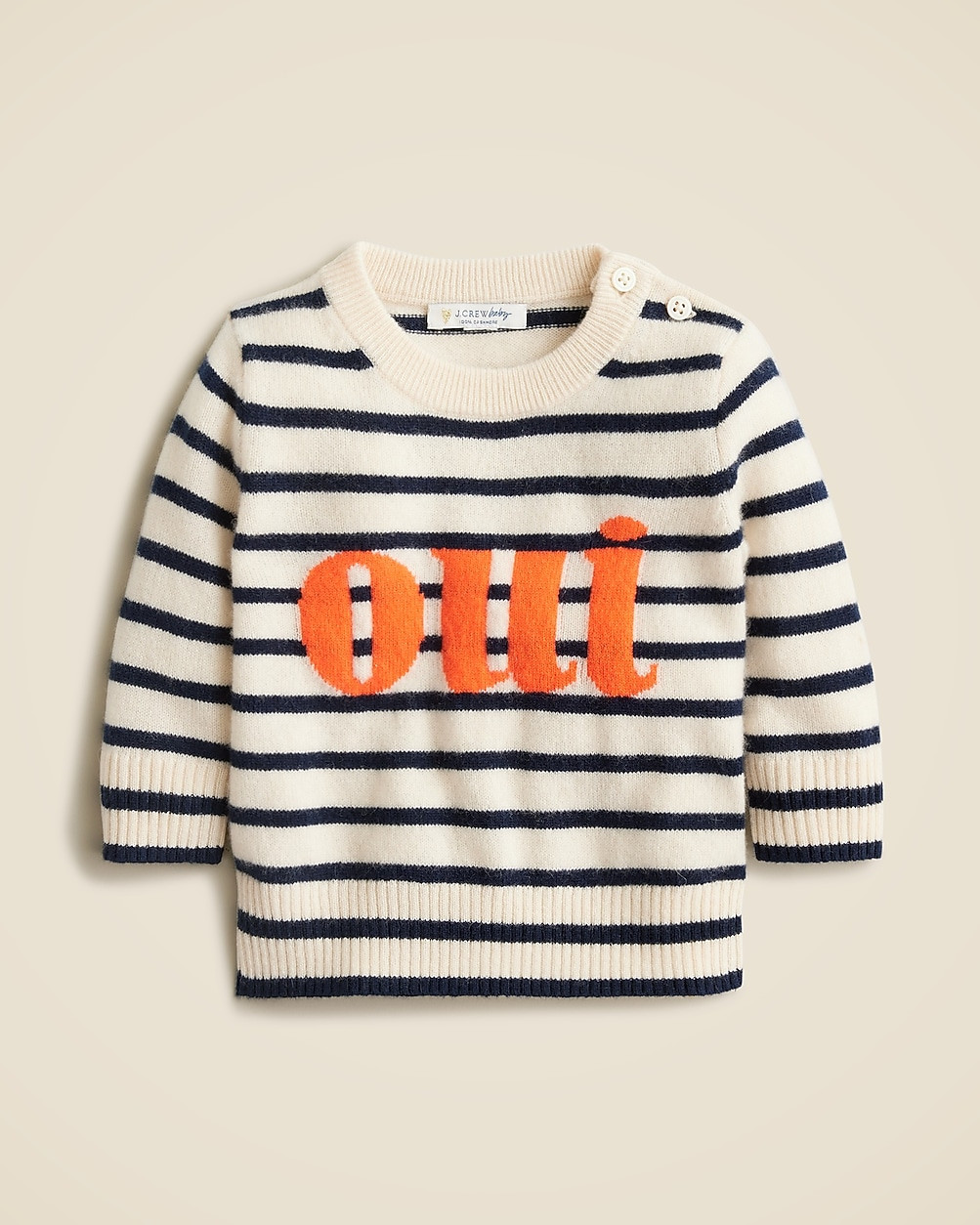 Limited-edition baby cashmere "oui" crewneck sweater | J. Crew US