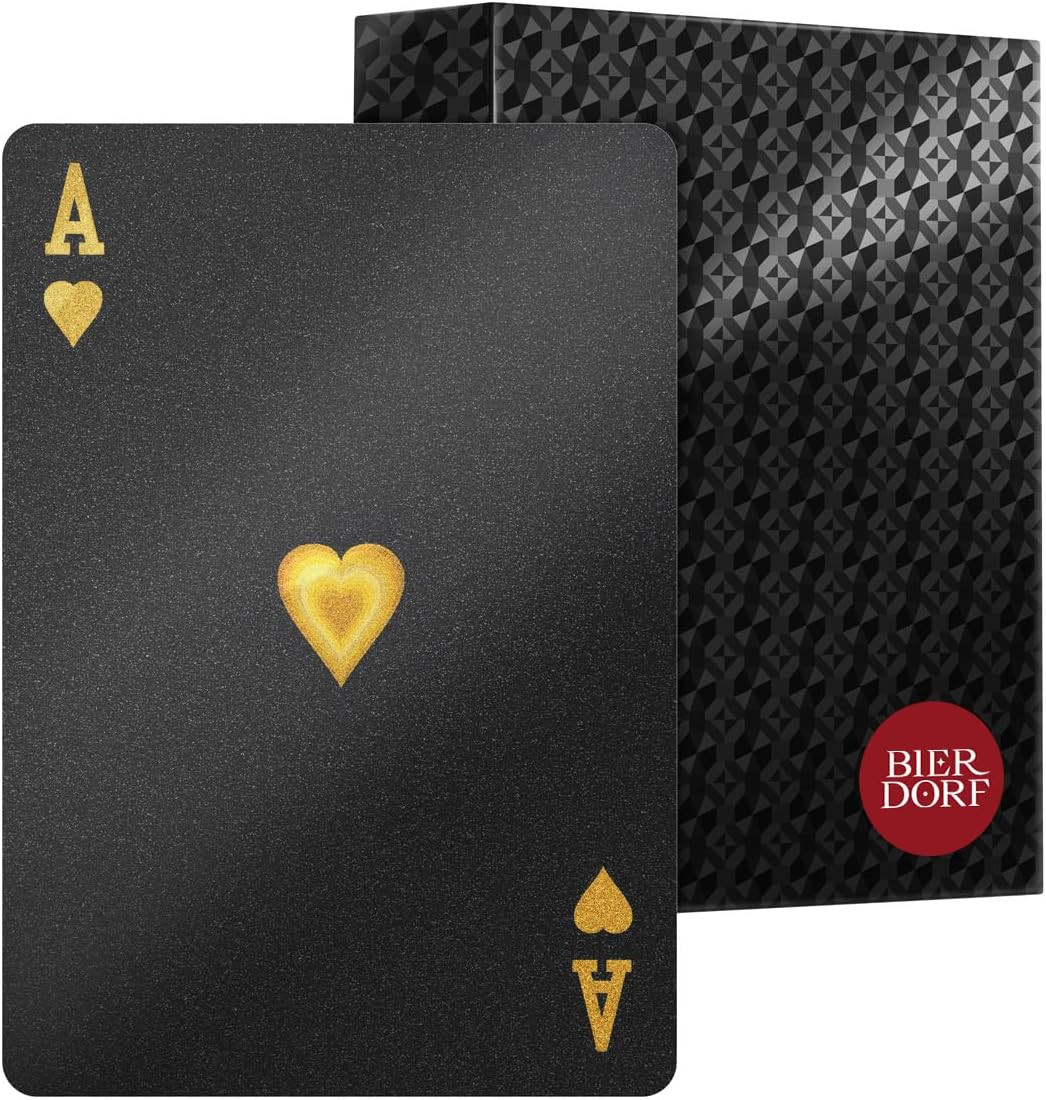 BIERDORF Diamond Waterproof Black Playing Cards, Poker Cards, HD, Deck of Cards (Black) | Amazon (US)