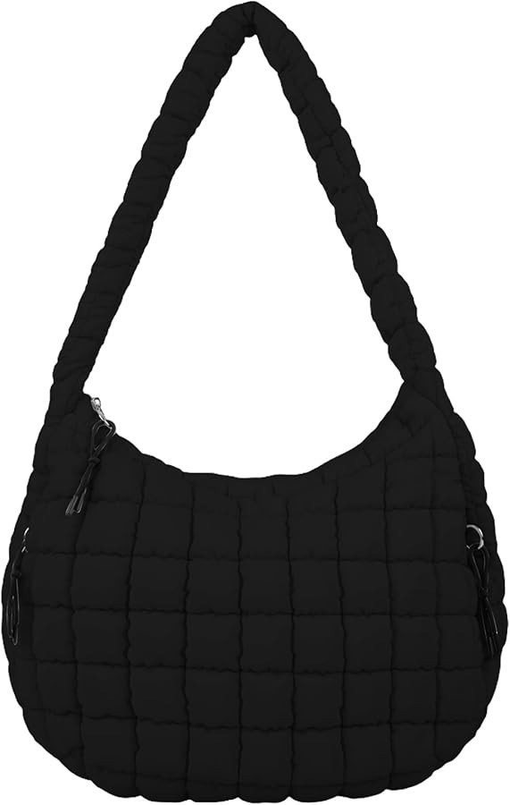 Quilted Puffer Tote Bag Large Crossbody Shoulder Bag with Zipper, Nylon Hobo Oversized Handbag | Amazon (CA)