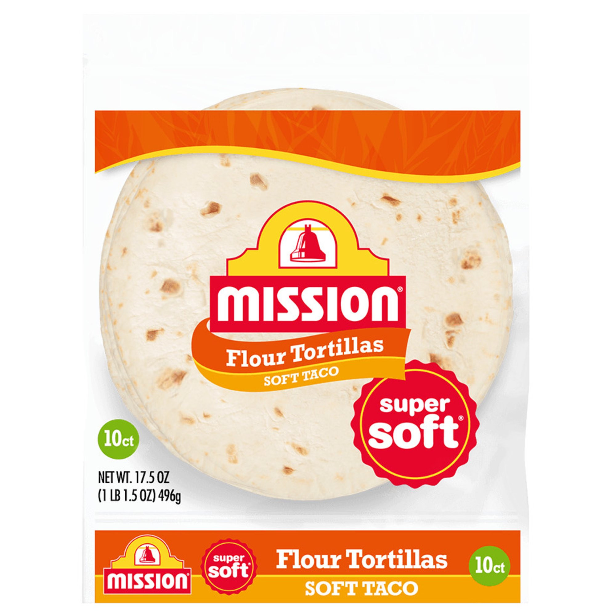 Mission Super Soft Soft Taco Flour Tortillas, 17.5 oz, 10 Count | Walmart (US)
