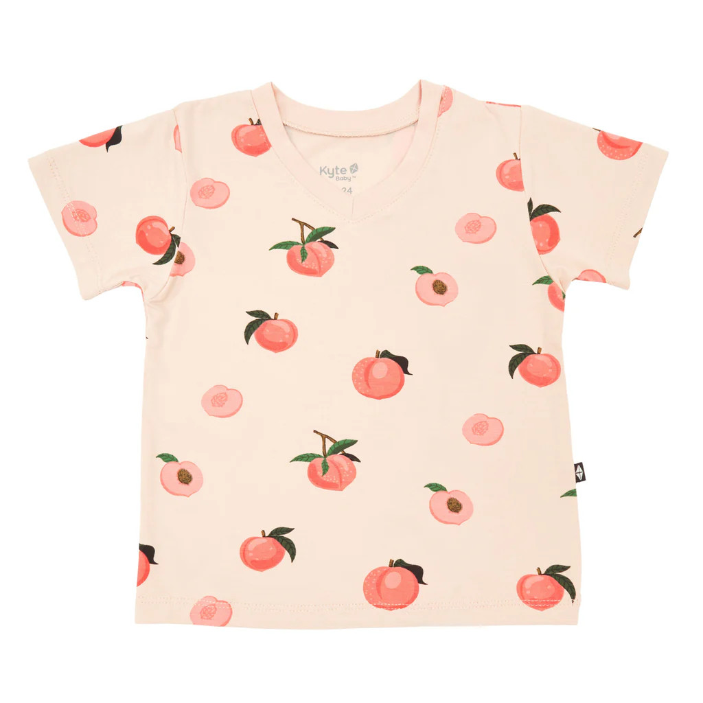 Toddler V-Neck Tee in Peach | Kyte BABY